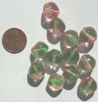 12 13mm Bumpy Round Two Tone Green Pink